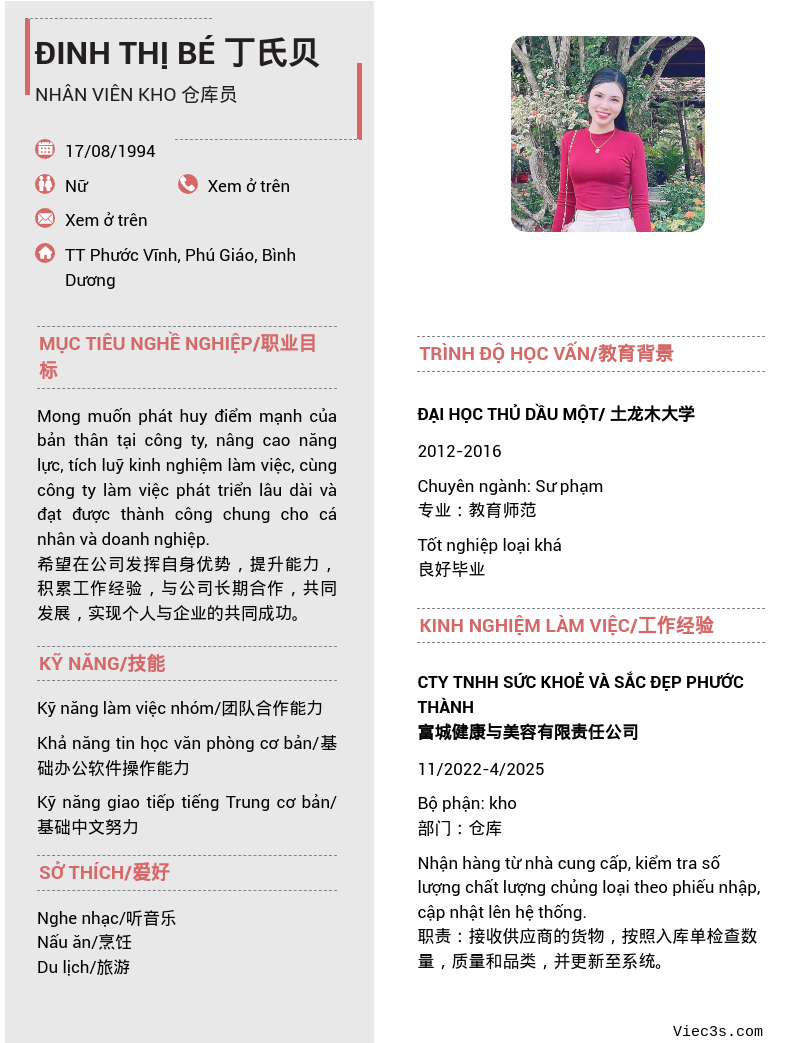 CV ứng viên
