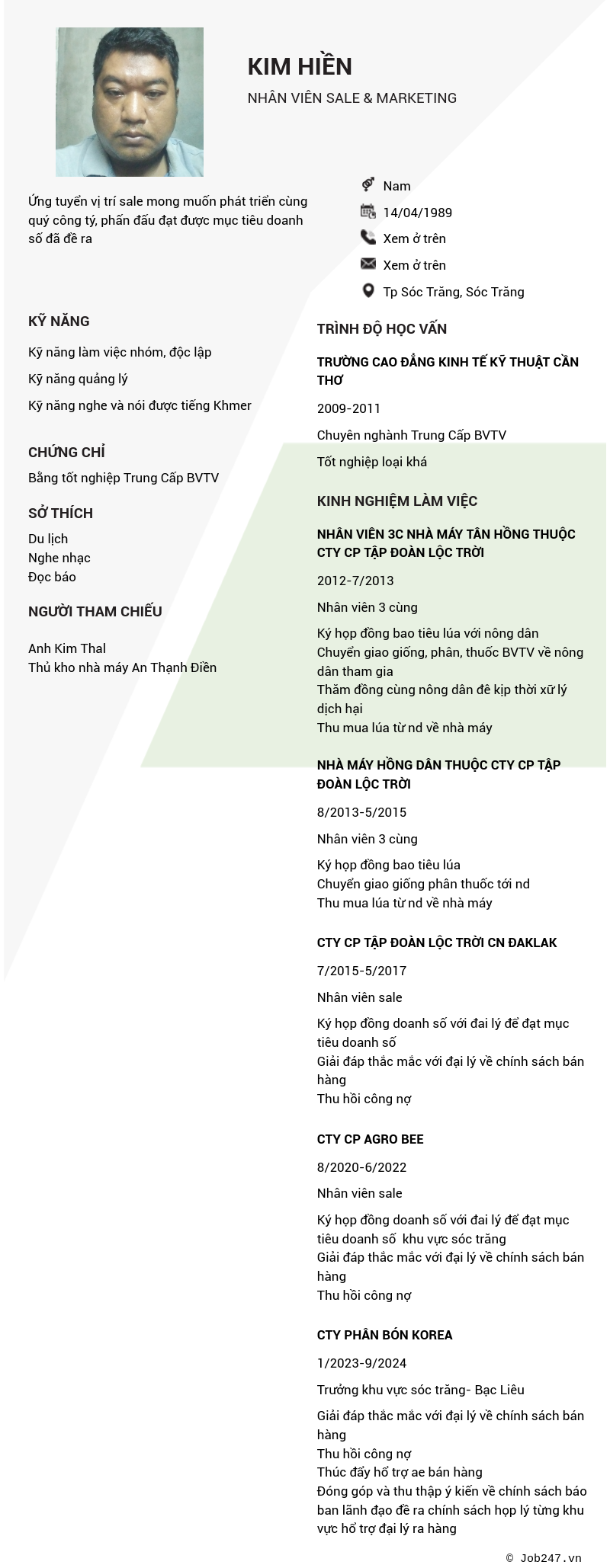 CV ứng viên