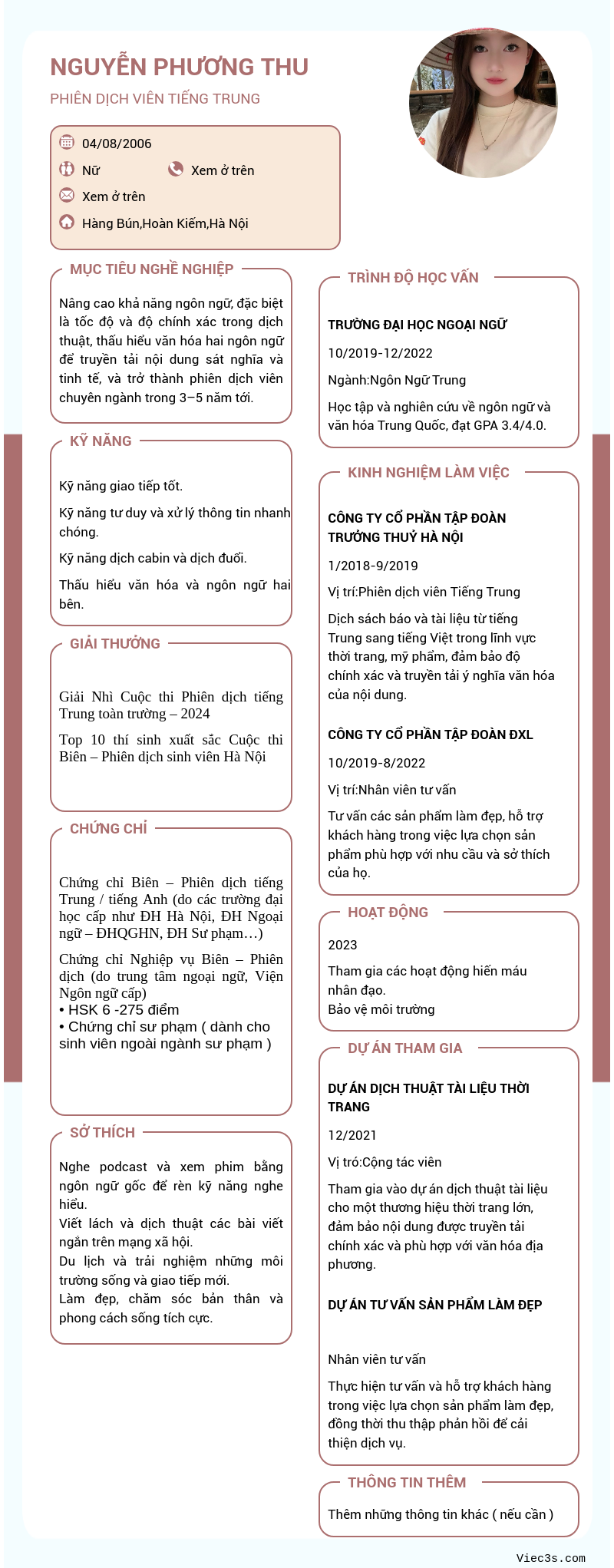 CV ứng viên