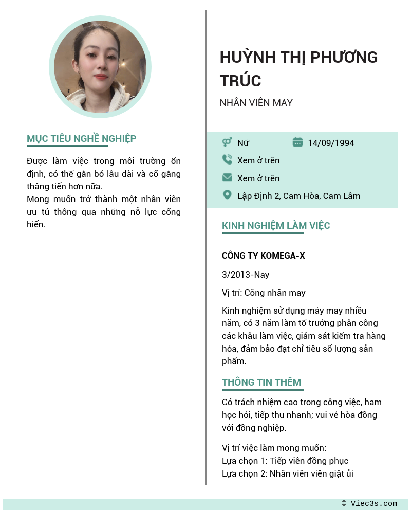 CV ứng viên