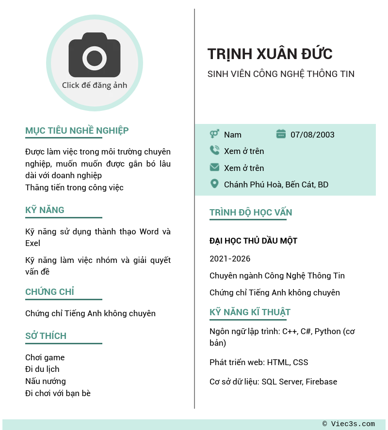 CV ứng viên