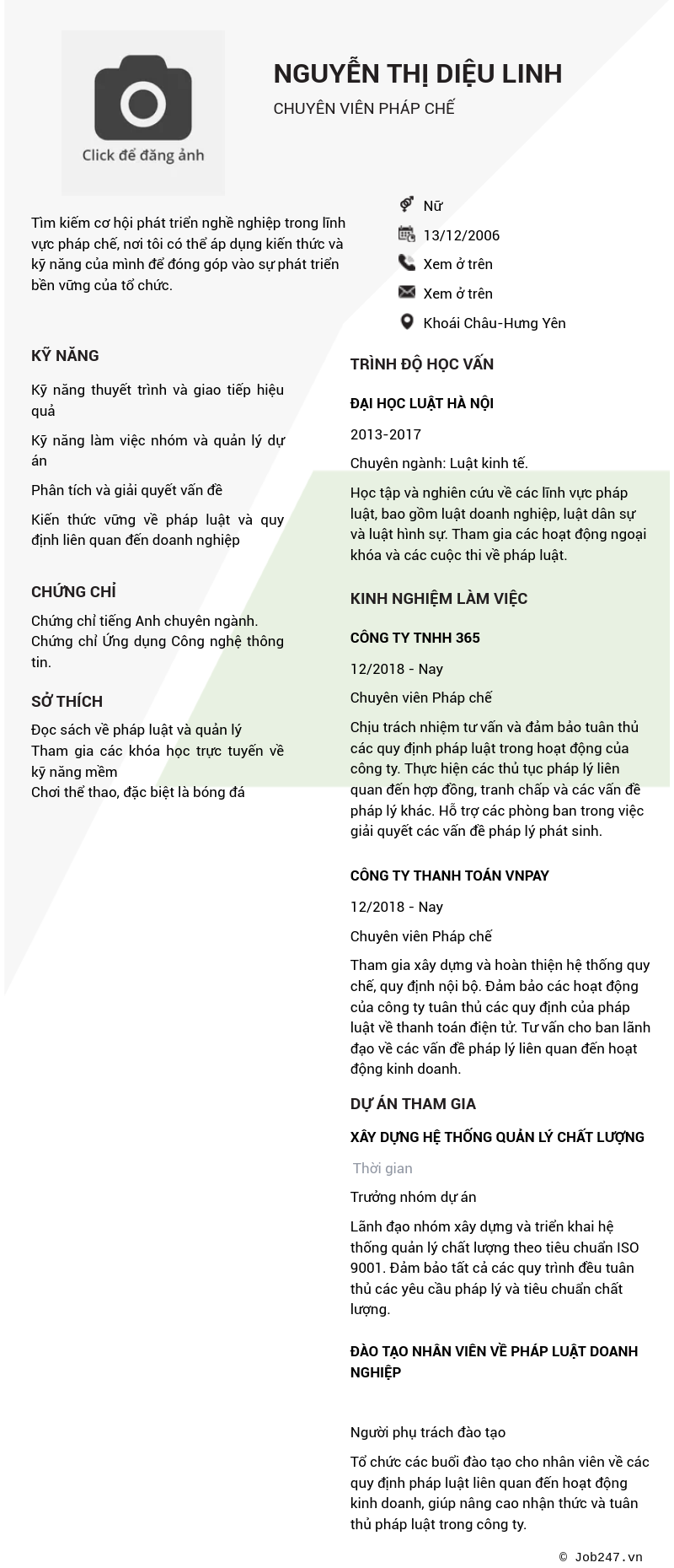 CV ứng viên