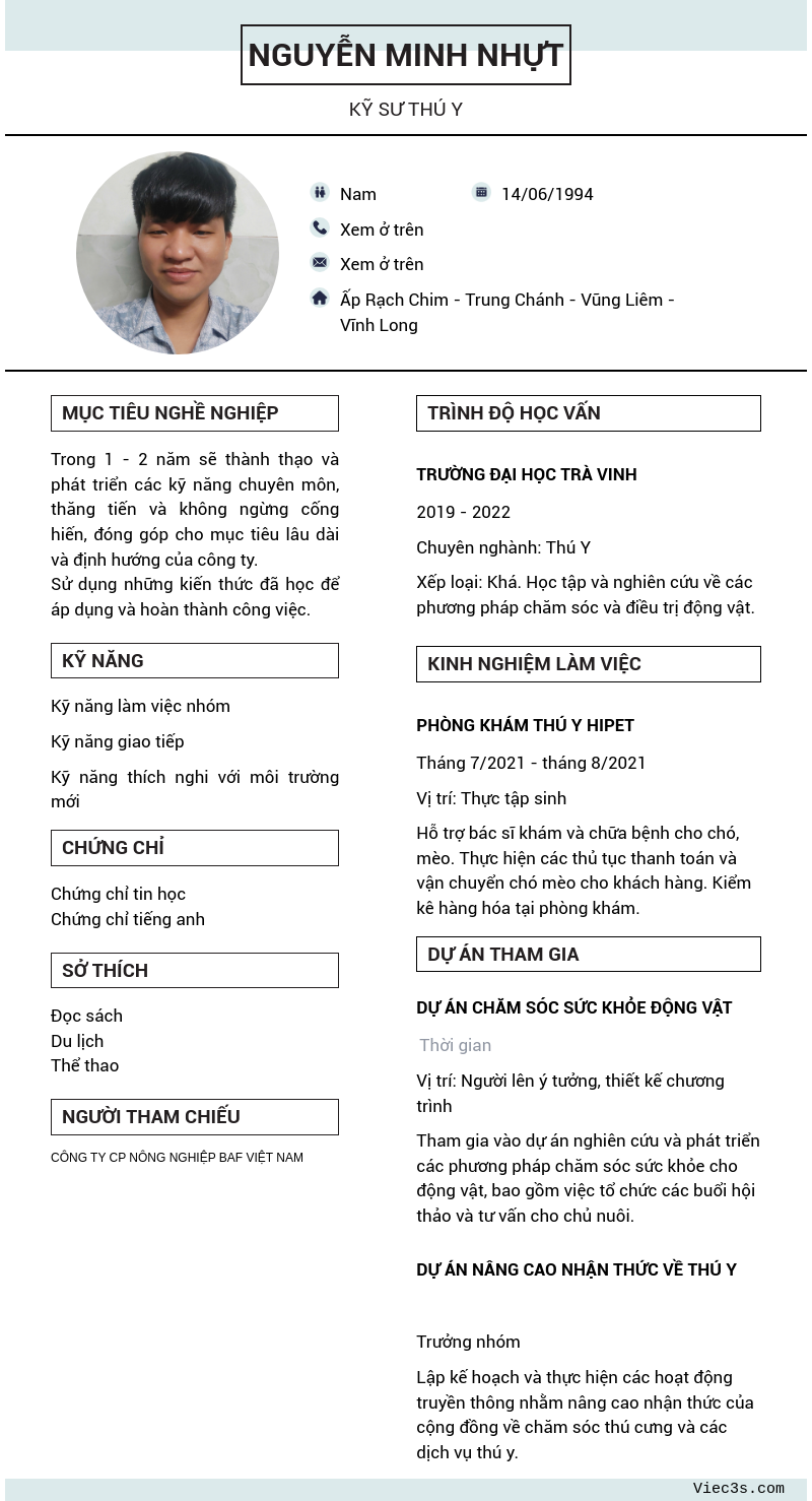 CV ứng viên