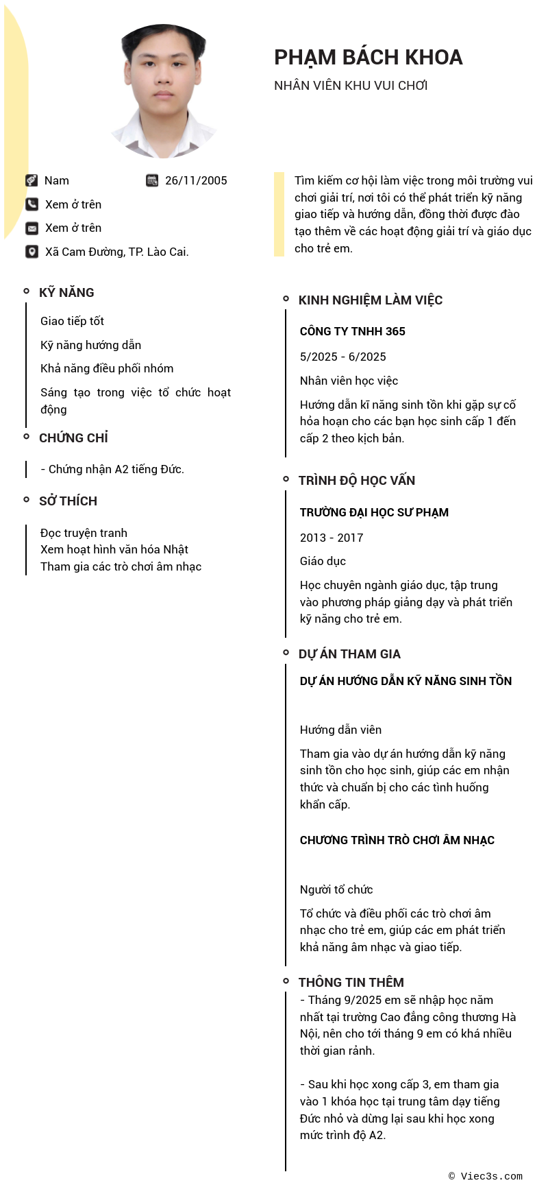 CV ứng viên