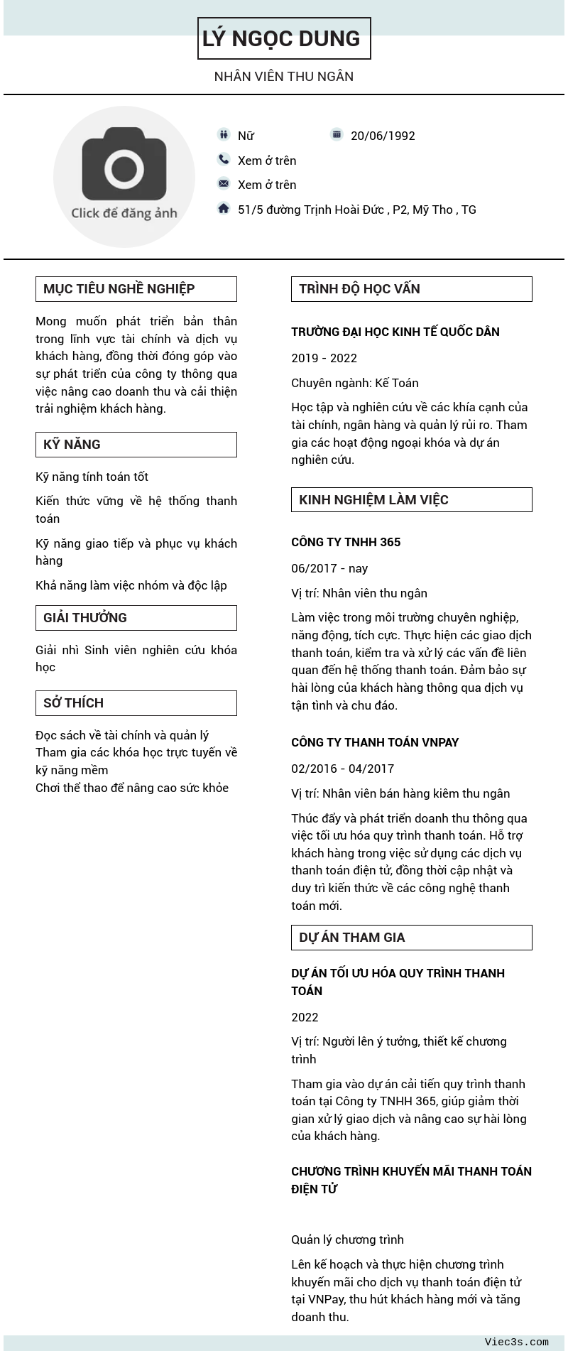CV ứng viên