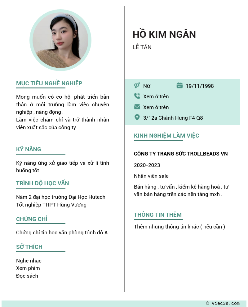 CV ứng viên