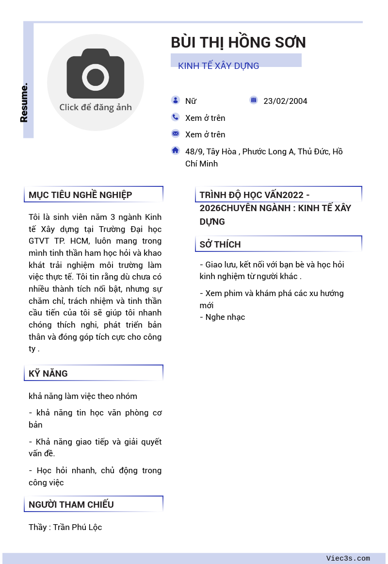 CV ứng viên