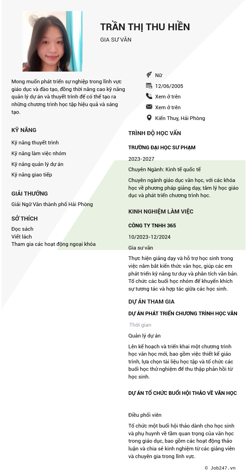 CV ứng viên