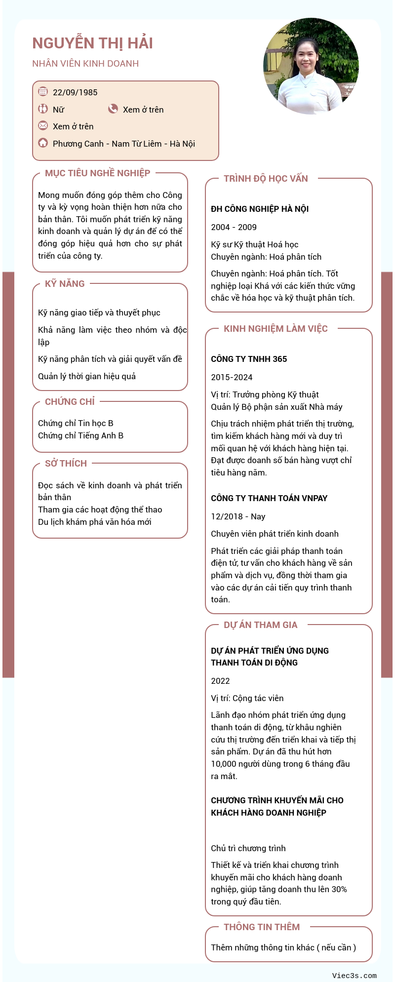 CV ứng viên