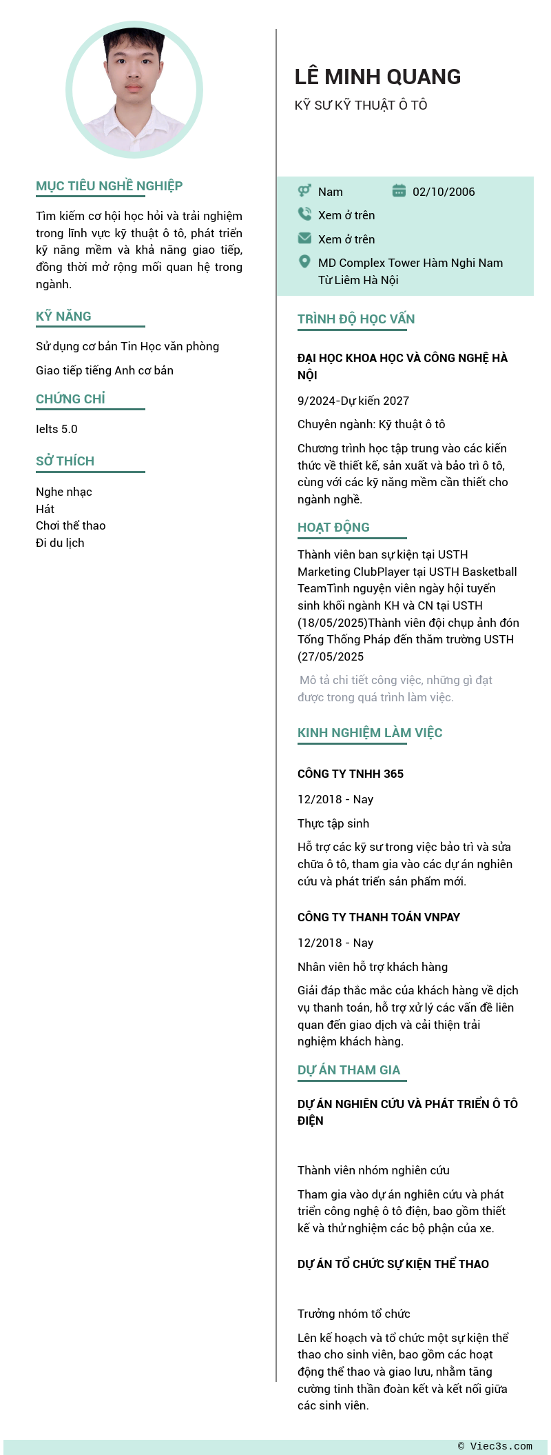 CV ứng viên
