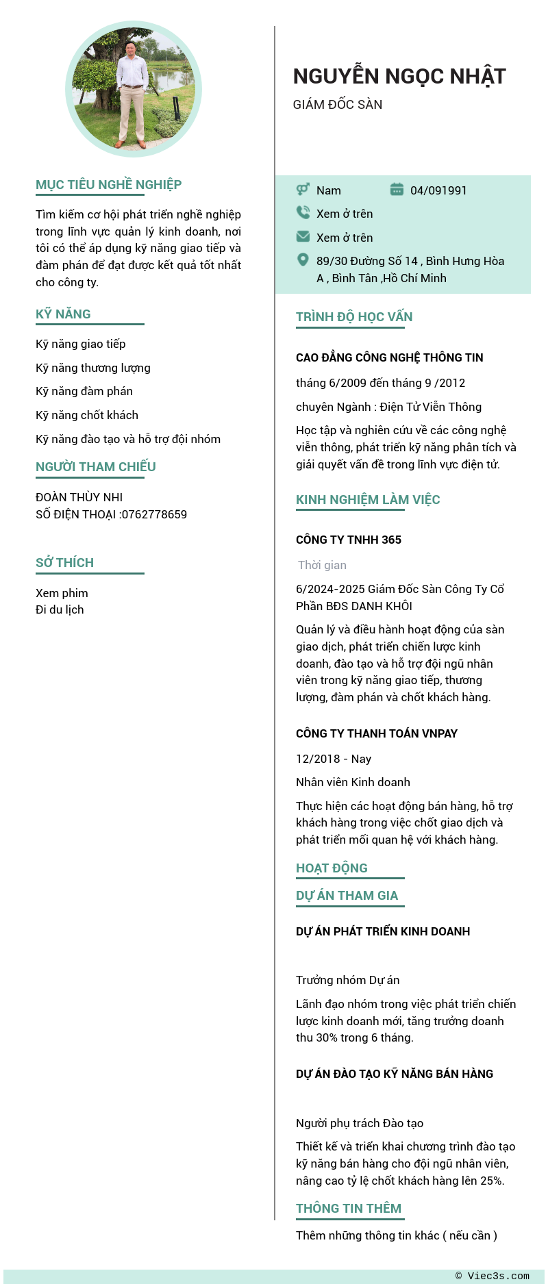 CV ứng viên