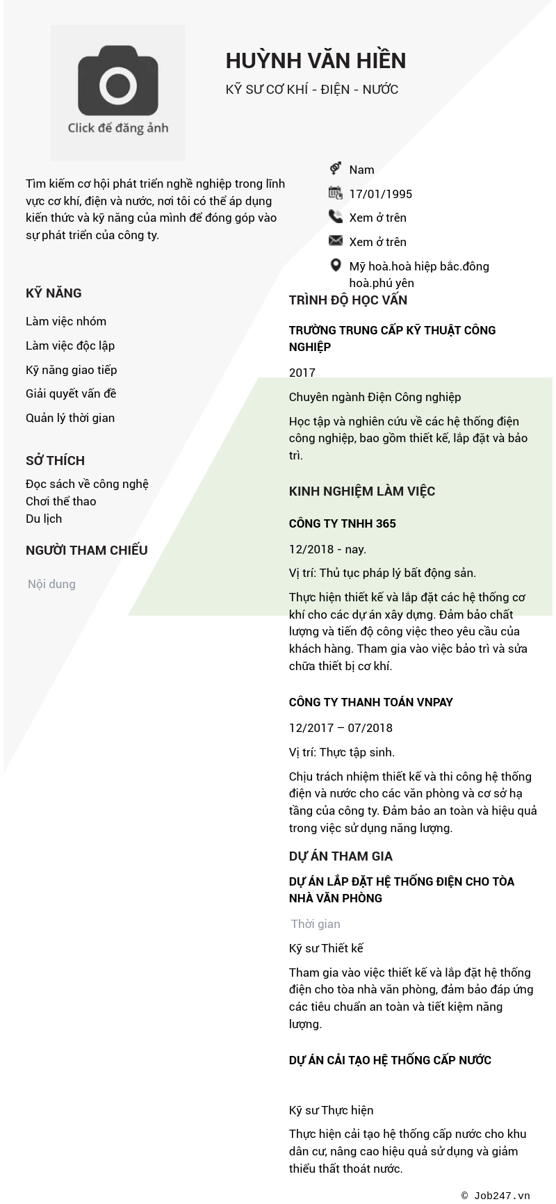 CV ứng viên