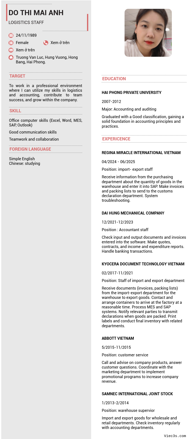 CV ứng viên