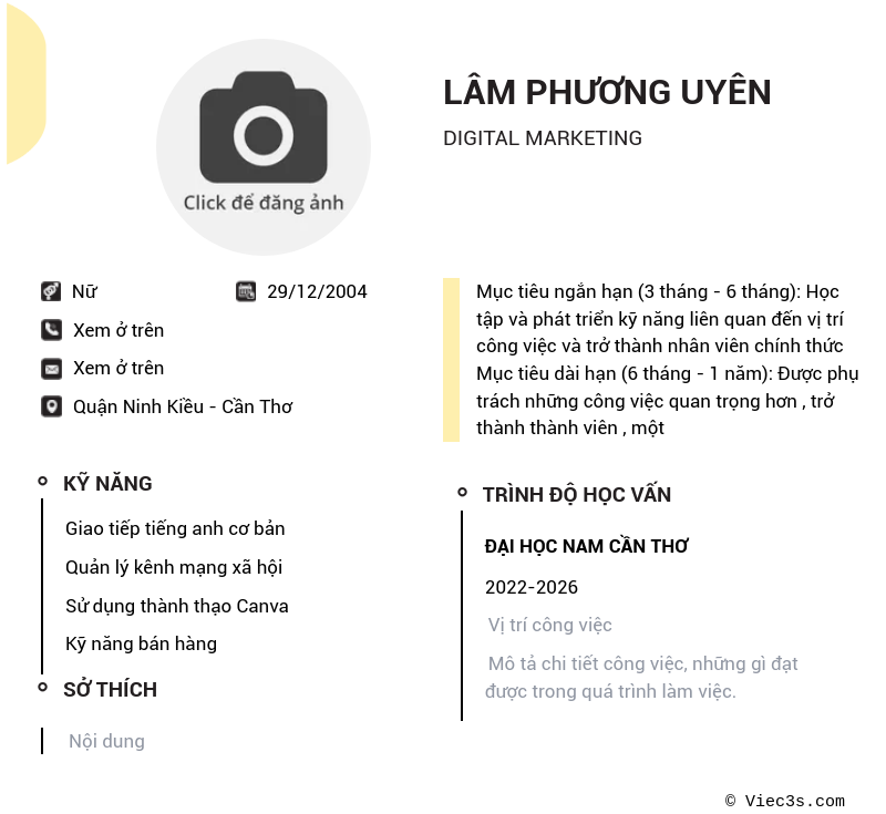 CV ứng viên