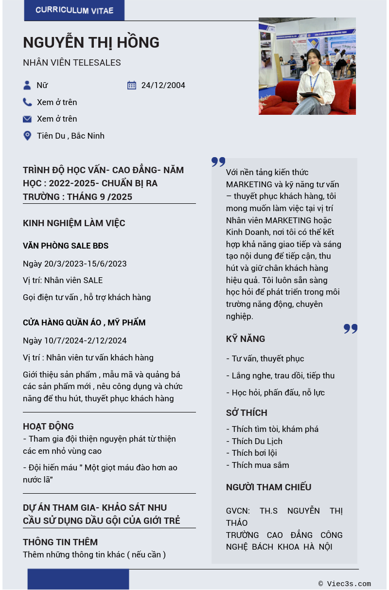 CV ứng viên