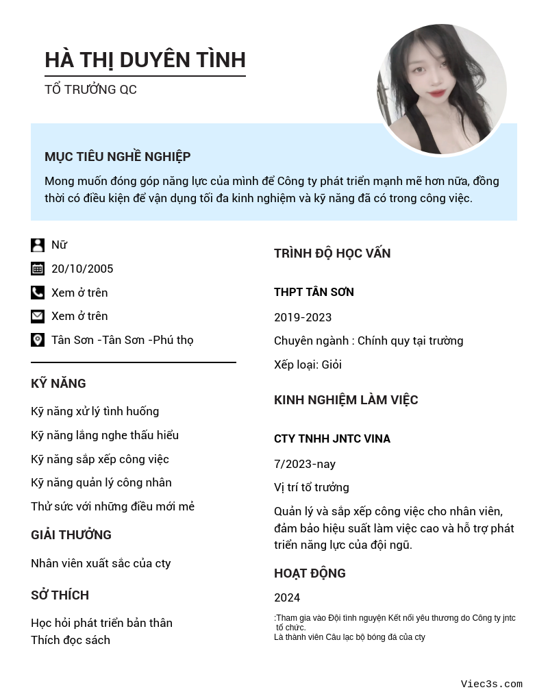 CV ứng viên