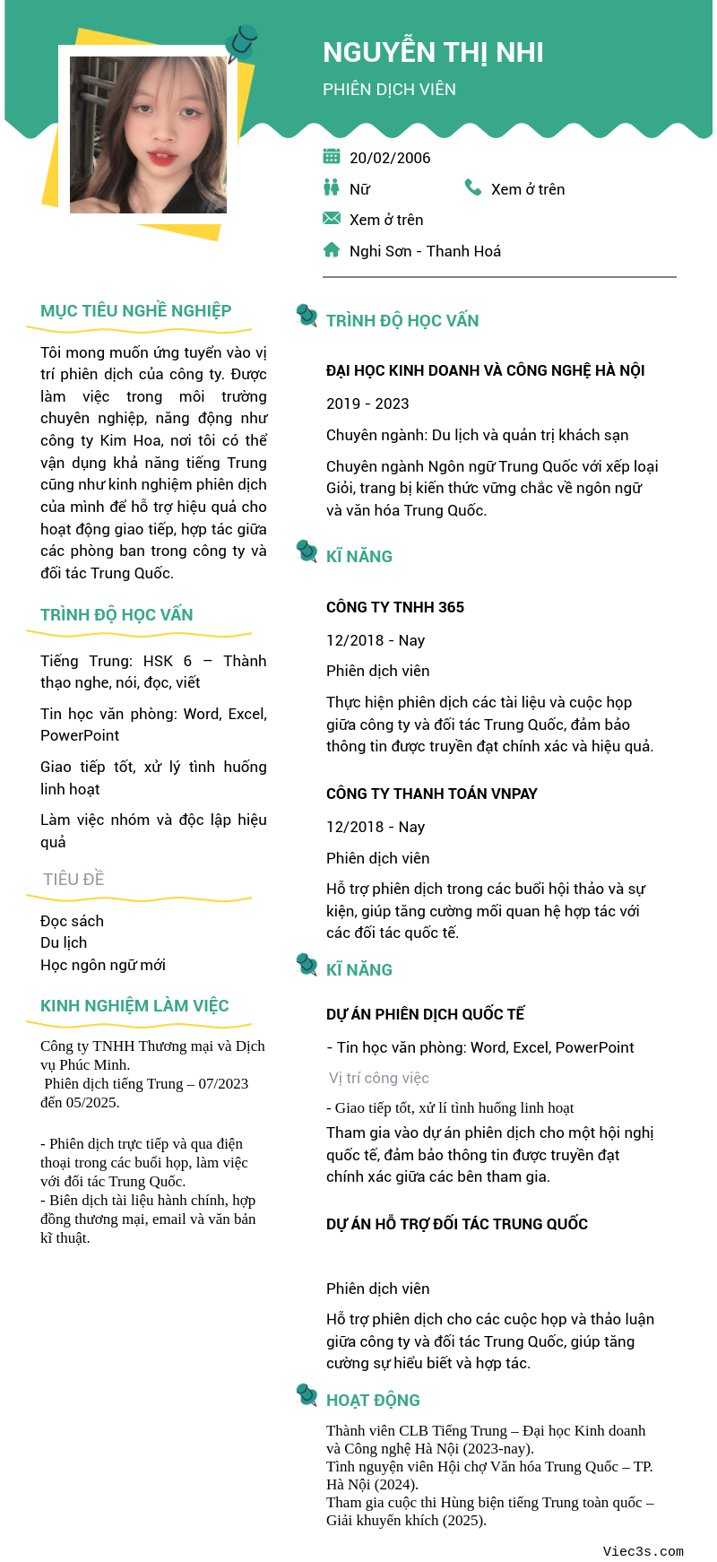 CV ứng viên