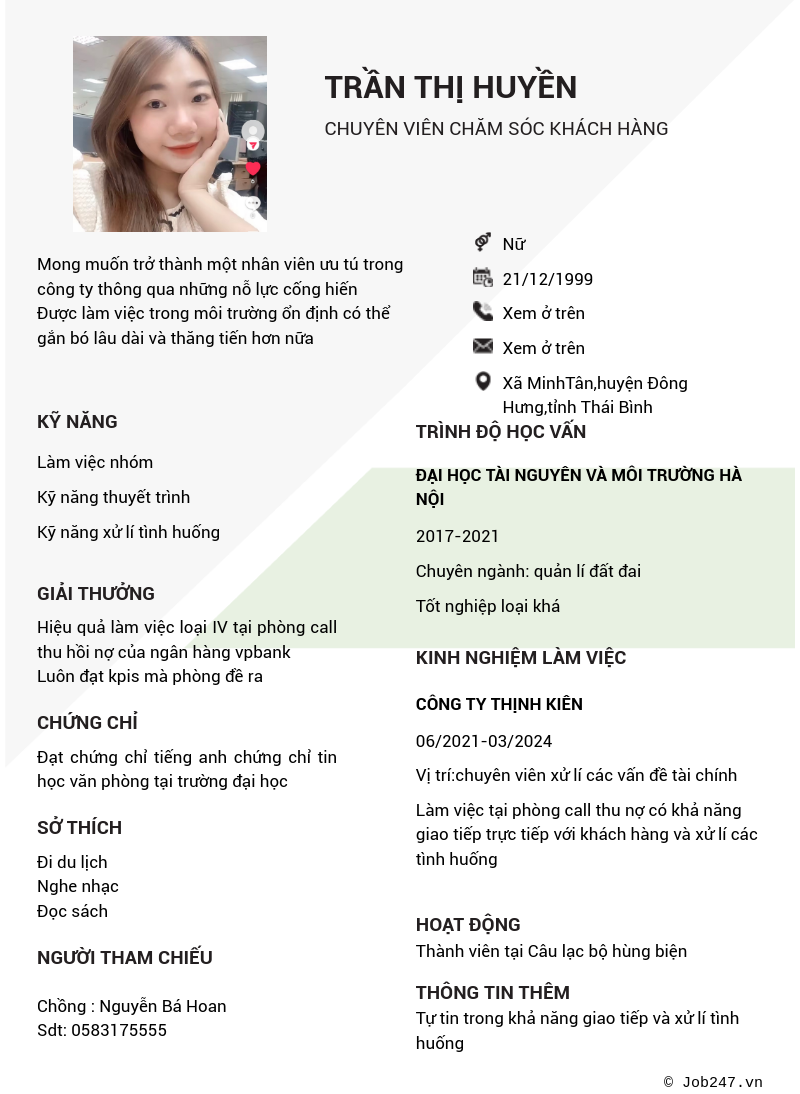 CV ứng viên