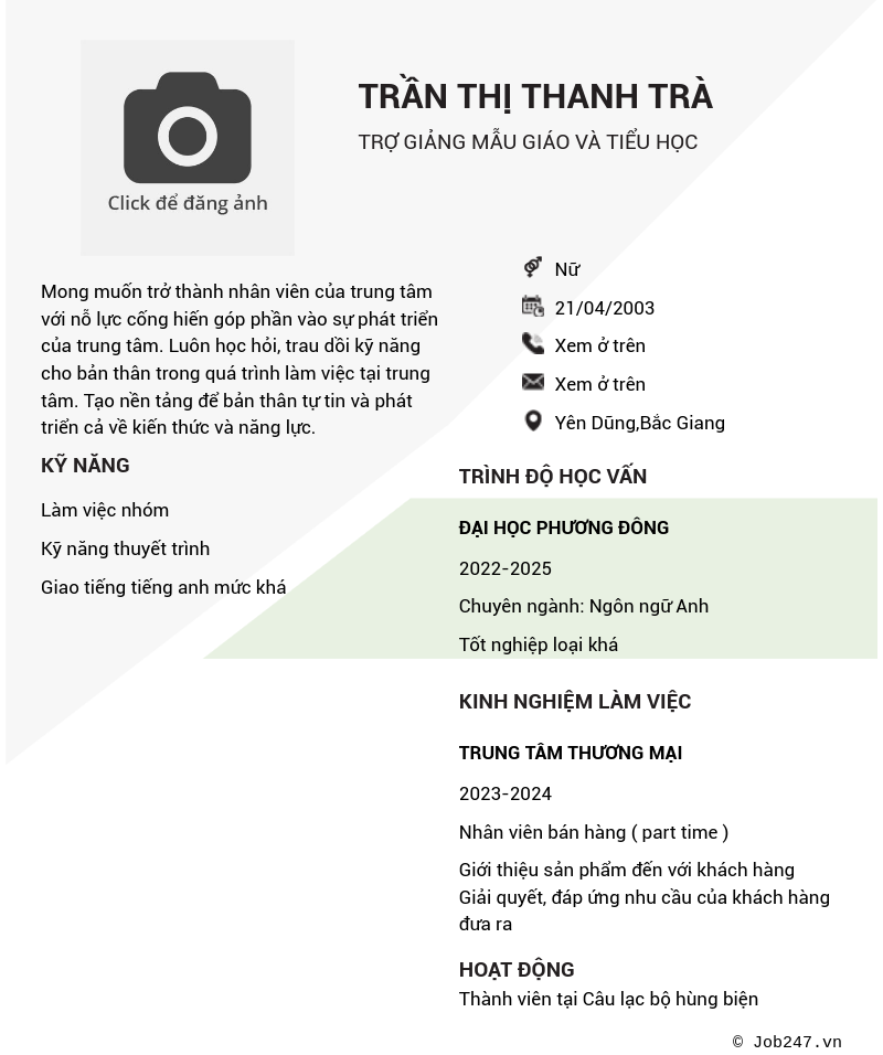 CV ứng viên