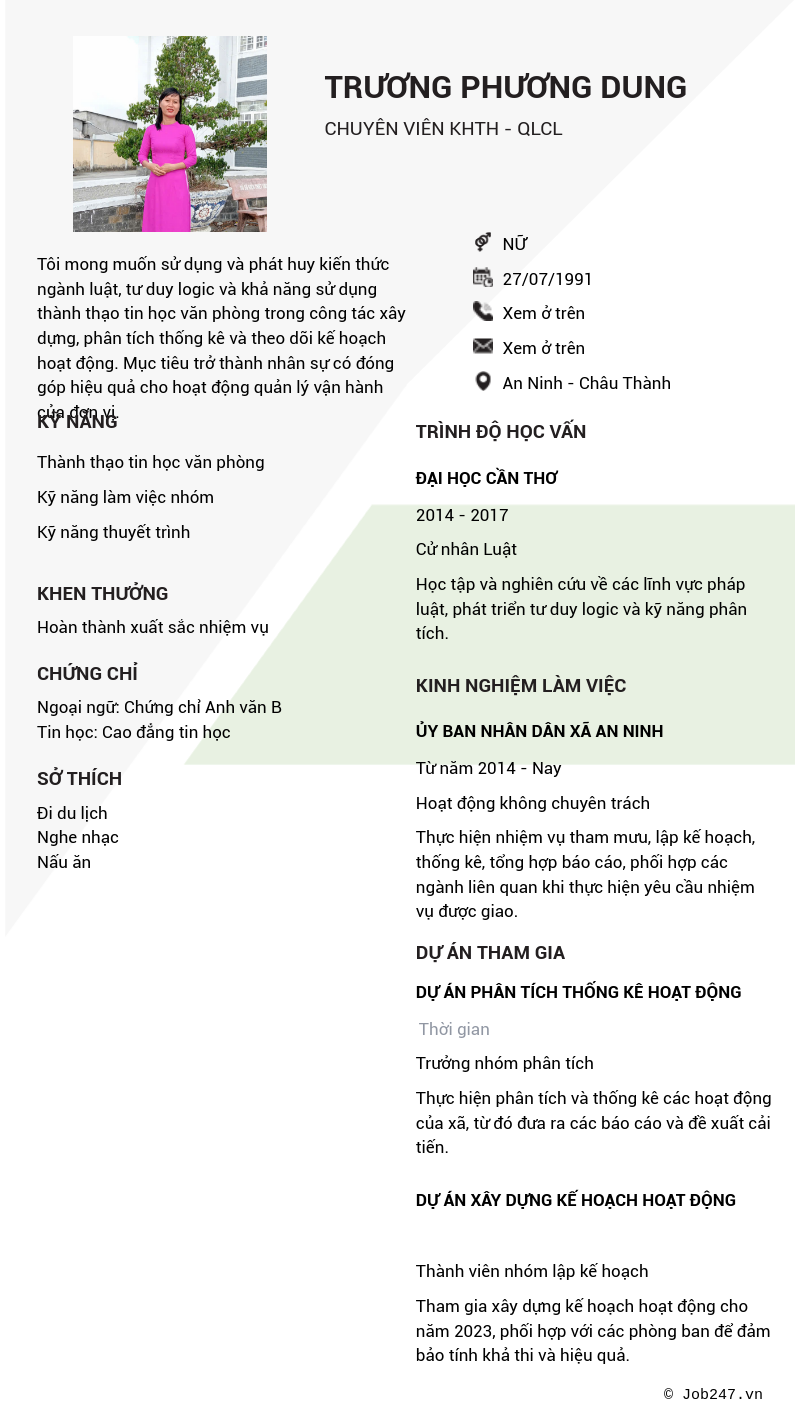 CV ứng viên