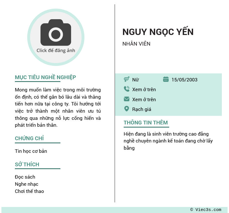 CV ứng viên