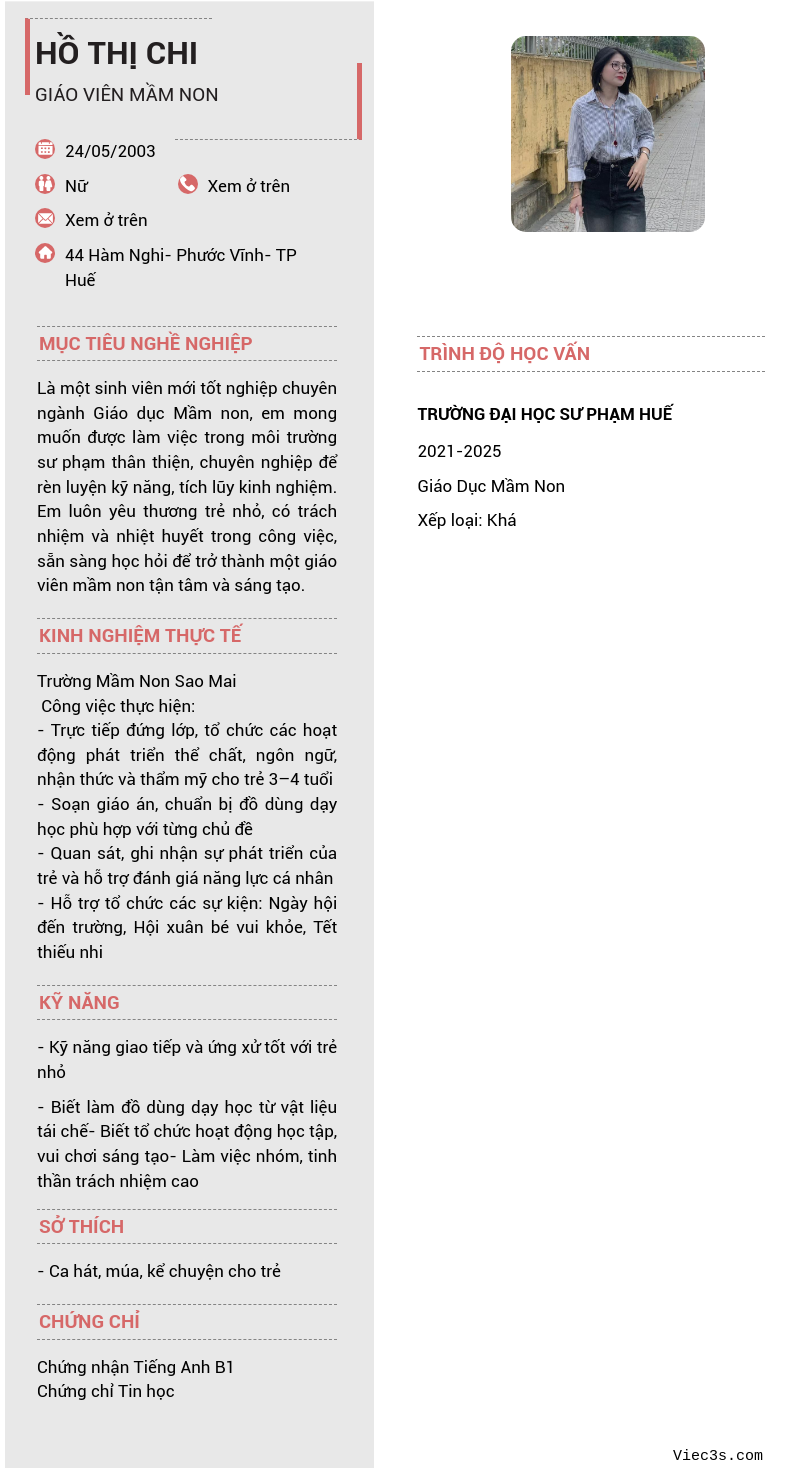 CV ứng viên