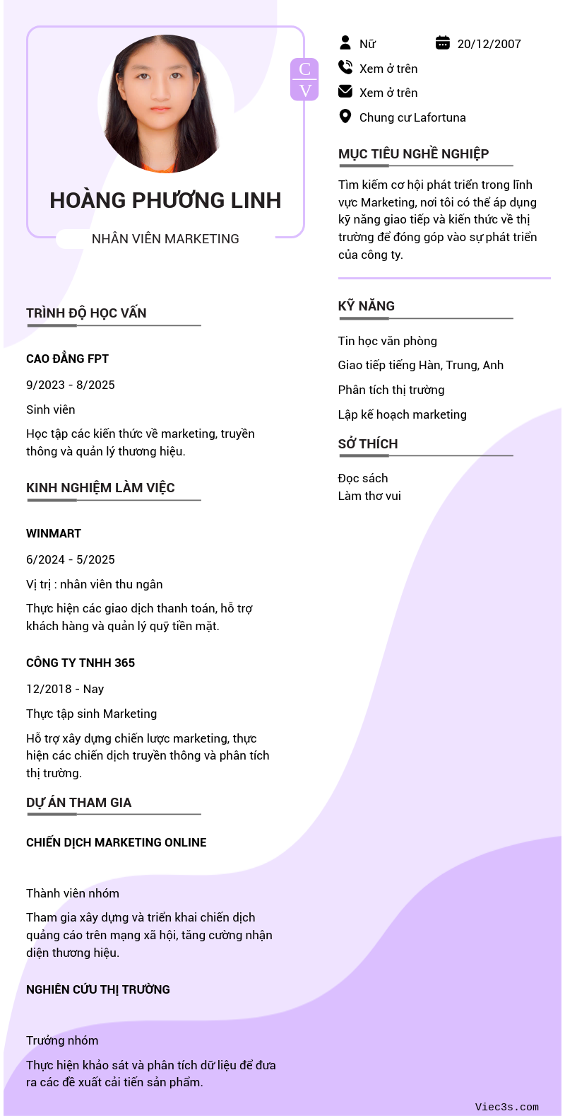 CV ứng viên
