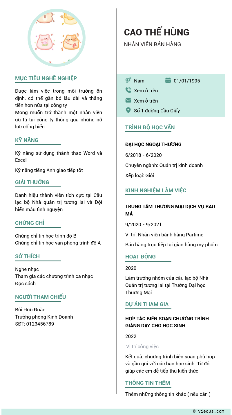 CV ứng viên