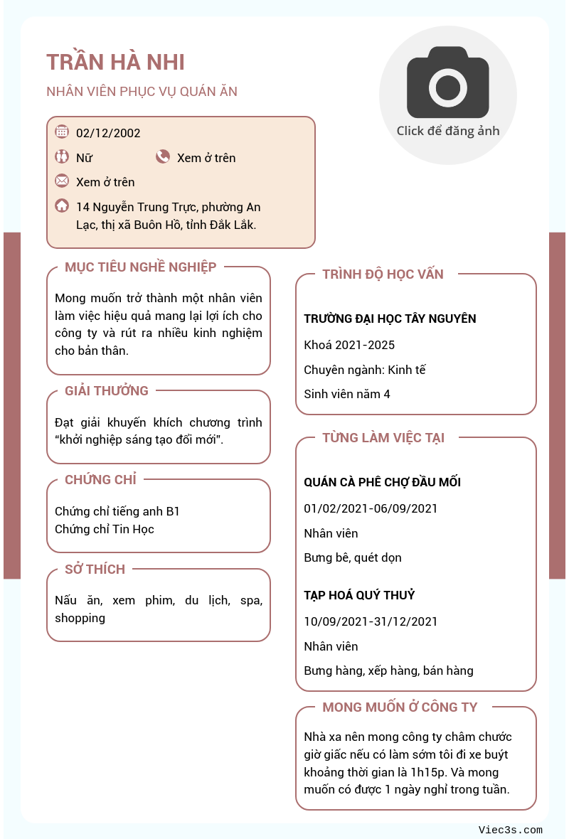 CV ứng viên