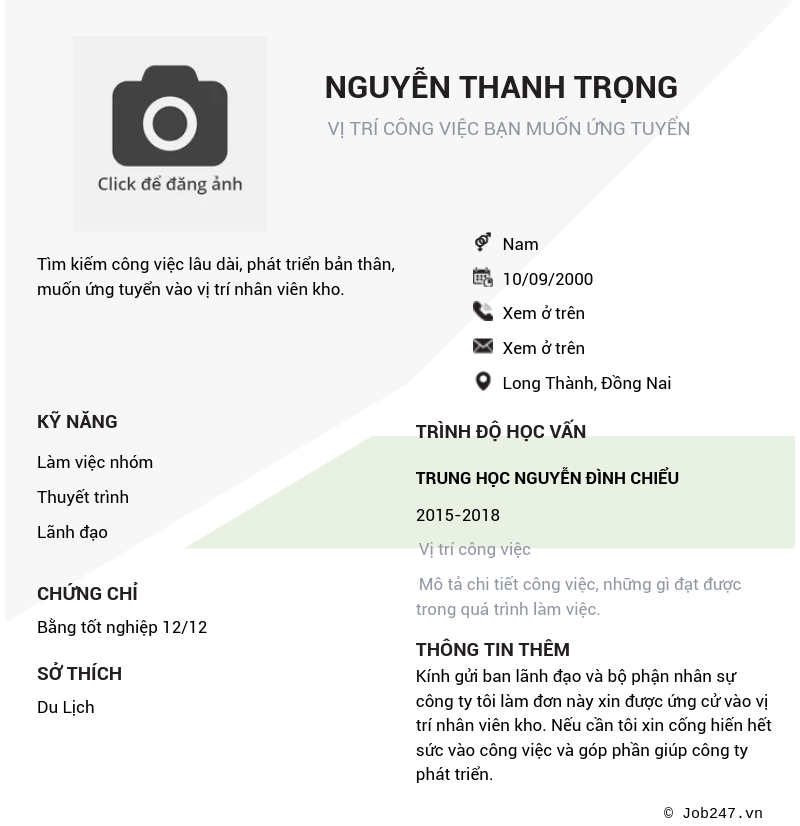 CV ứng viên