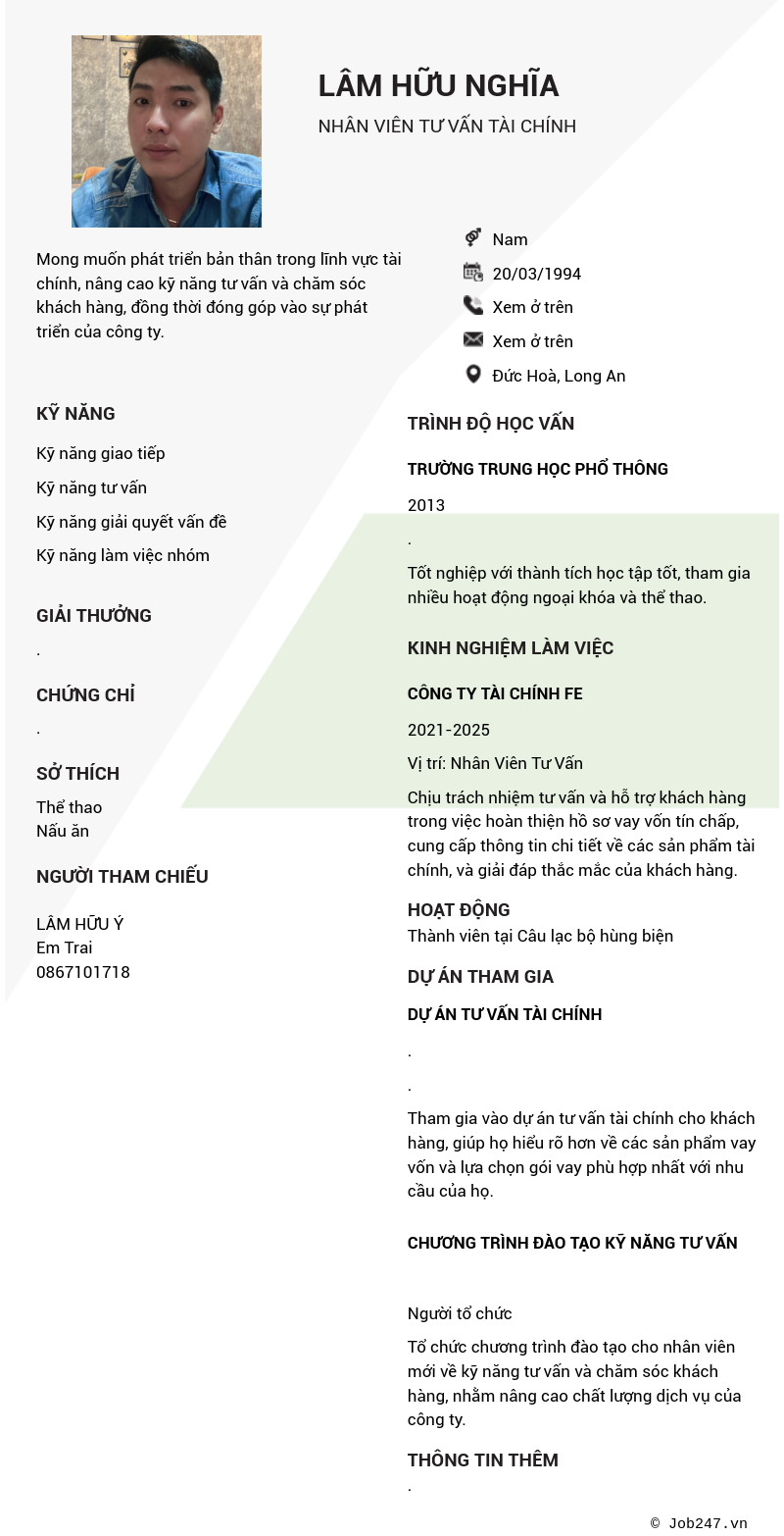 CV ứng viên
