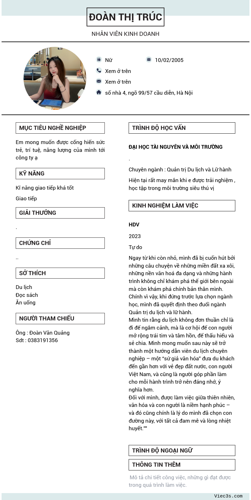 CV ứng viên