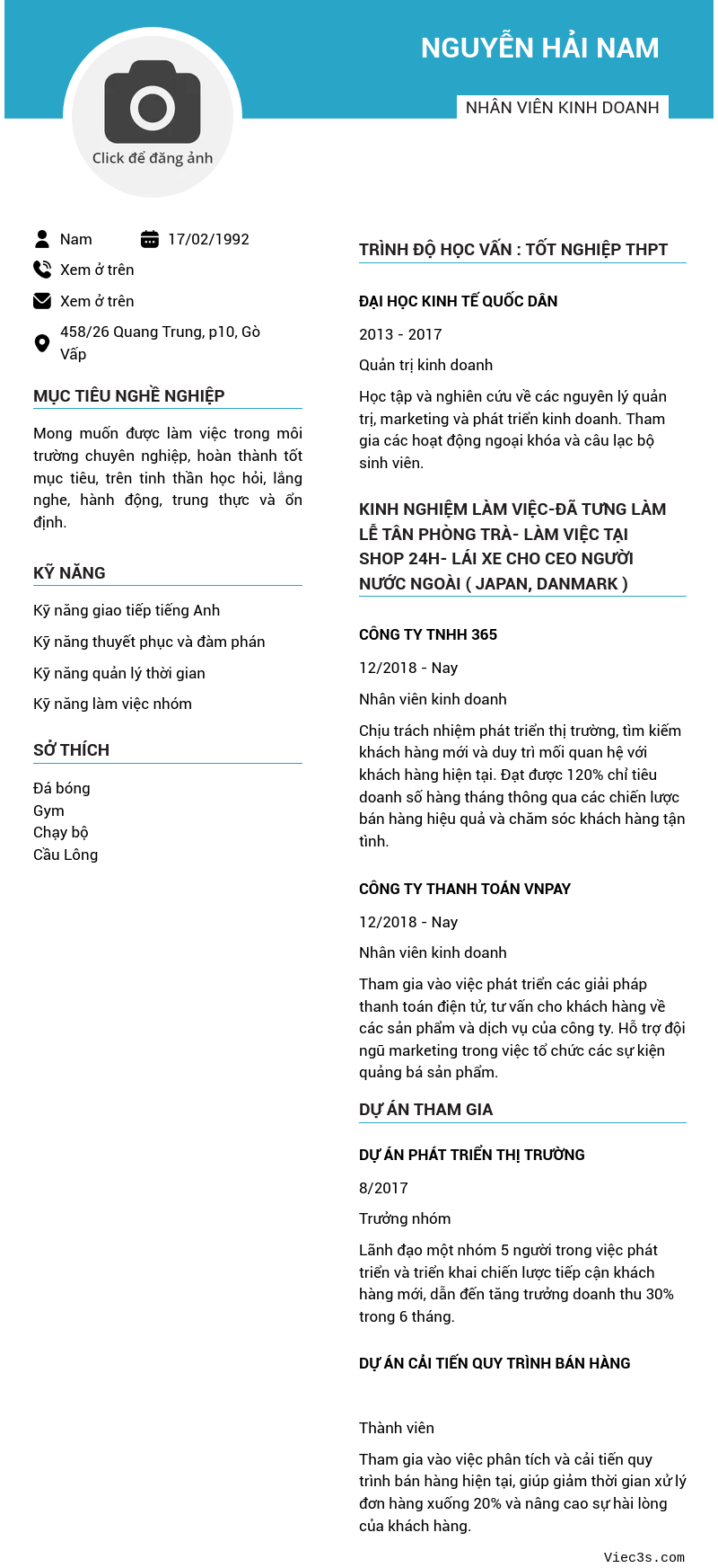 CV ứng viên