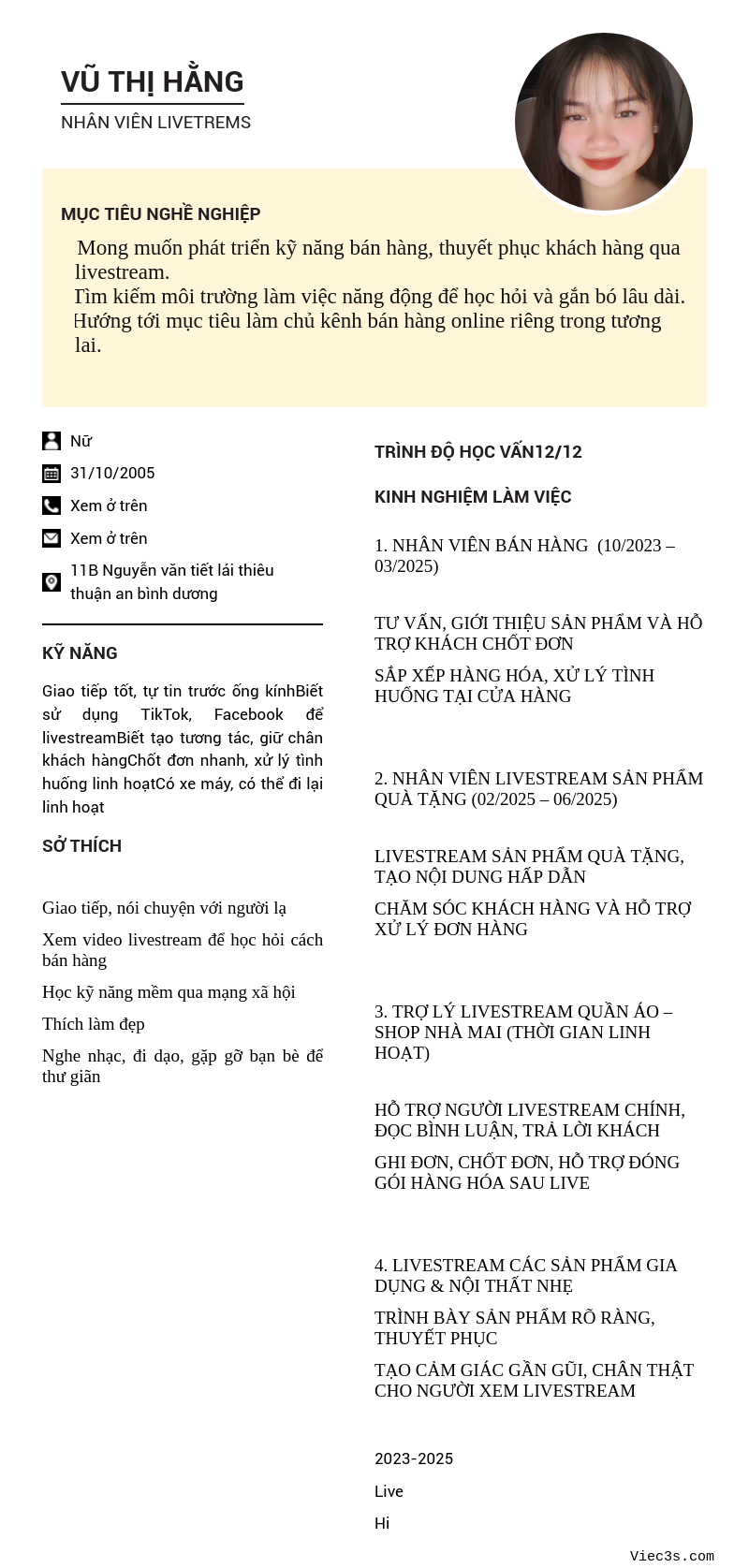CV ứng viên