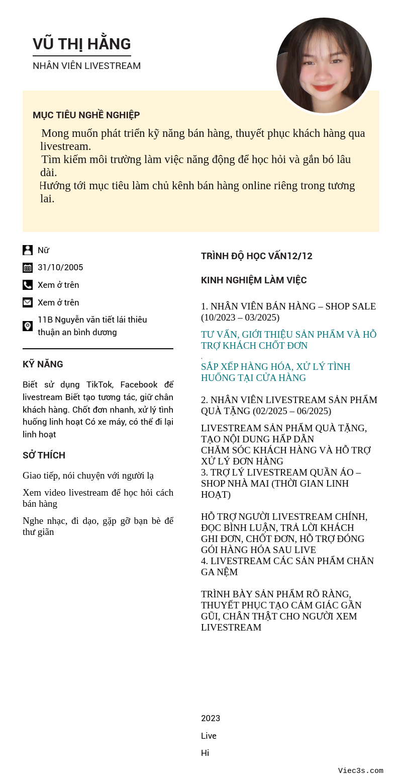 CV ứng viên