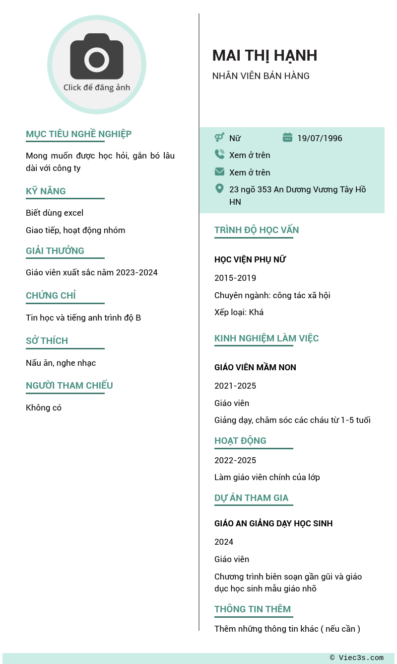 CV ứng viên