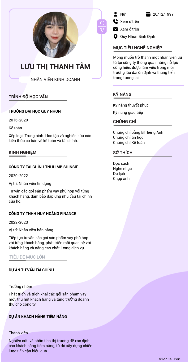 CV ứng viên