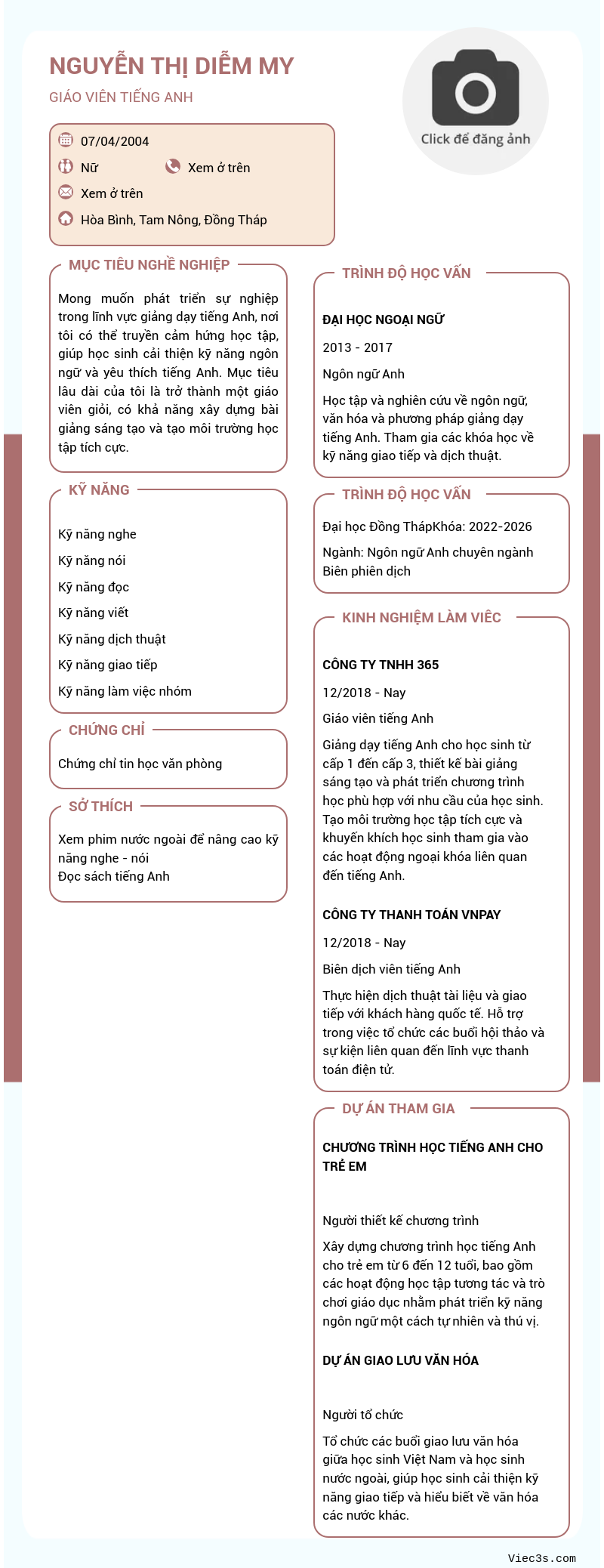 CV ứng viên