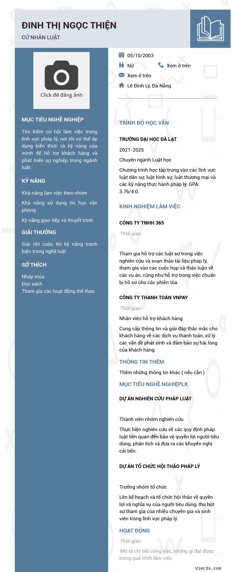 CV ứng viên