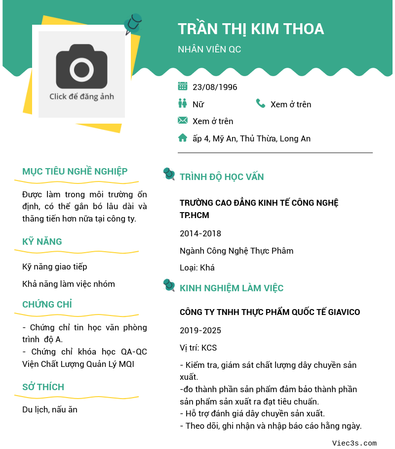 CV ứng viên