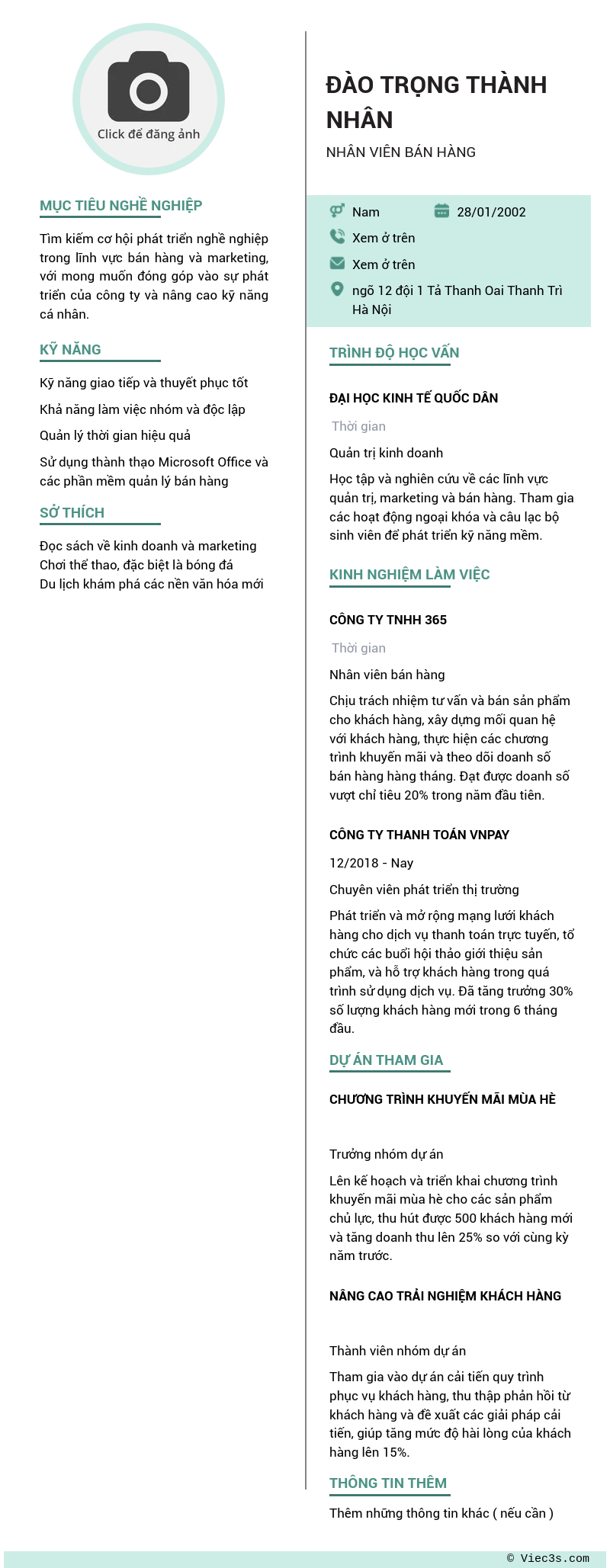 CV ứng viên