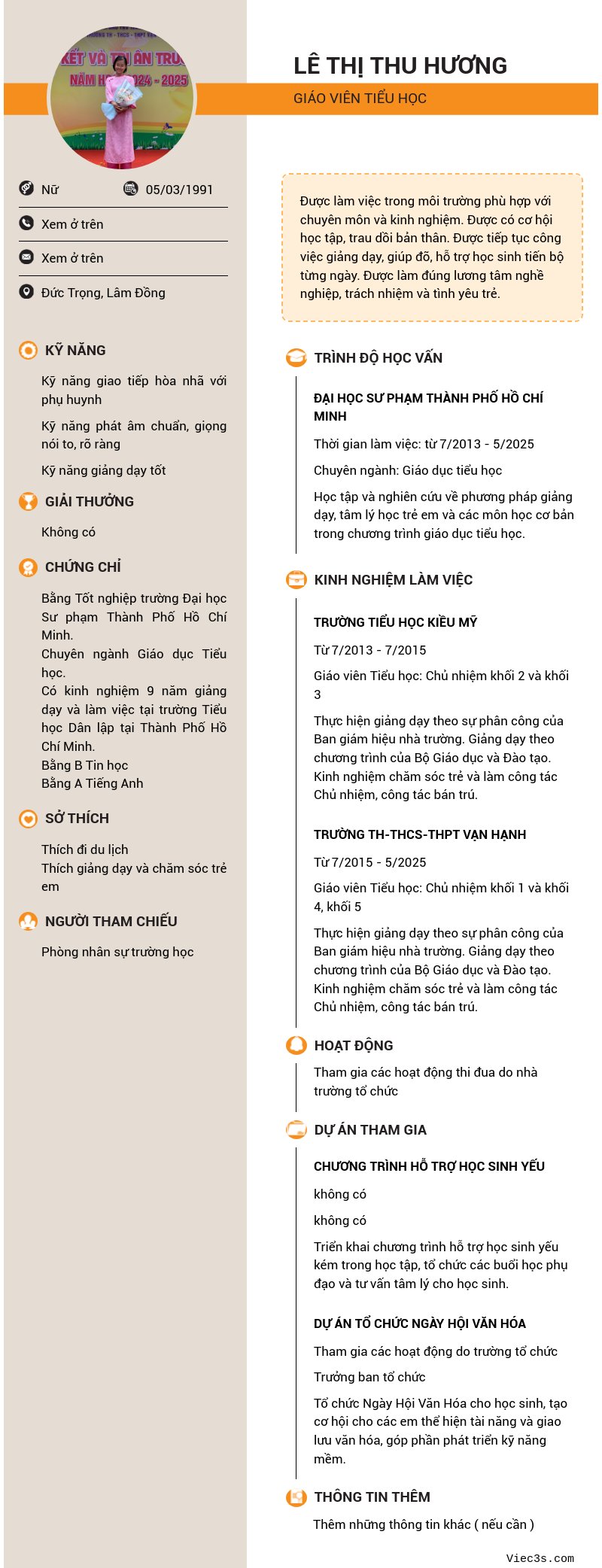 CV ứng viên