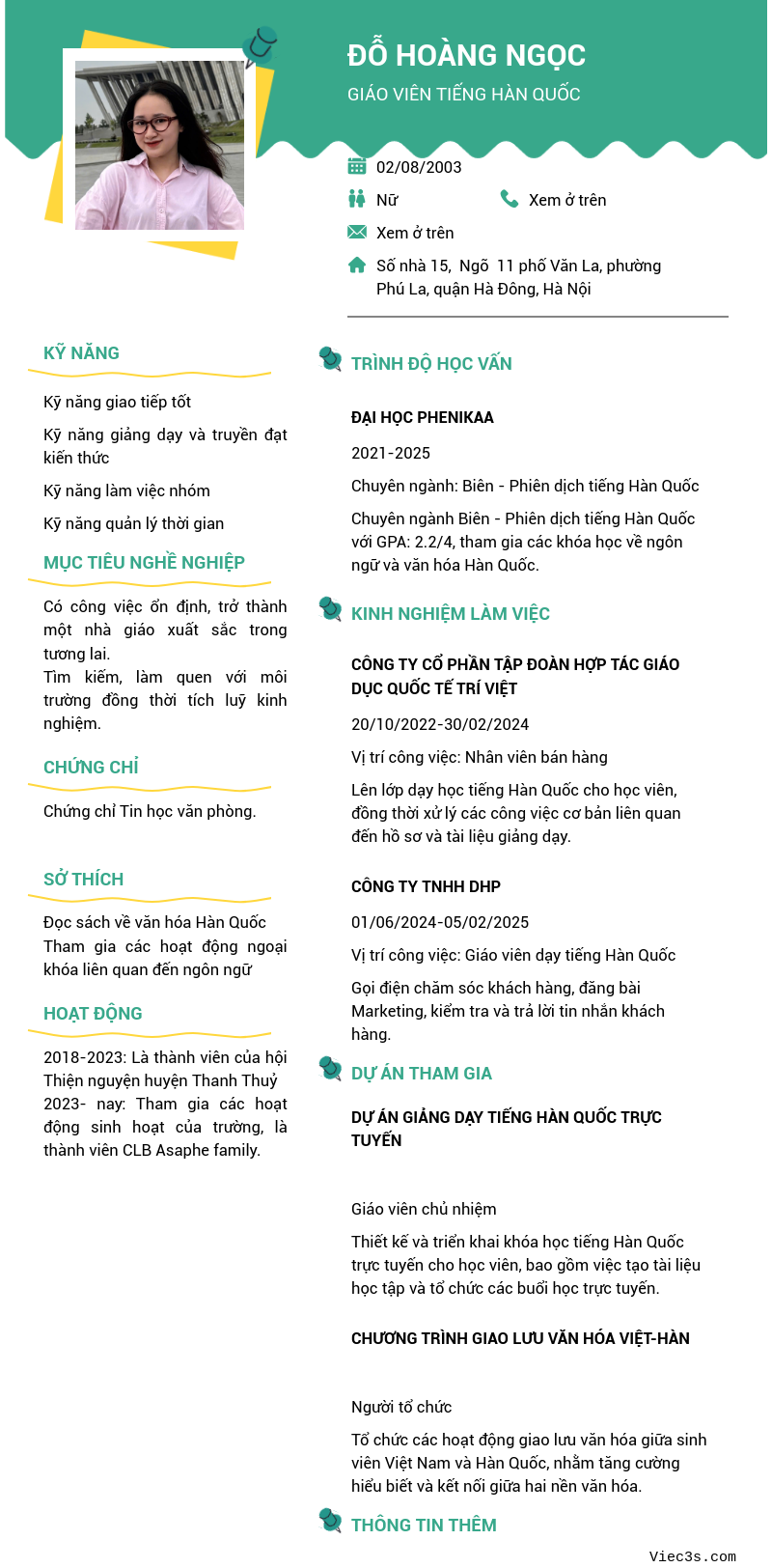 CV ứng viên