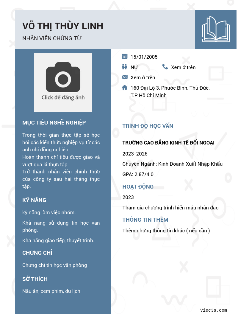 CV ứng viên