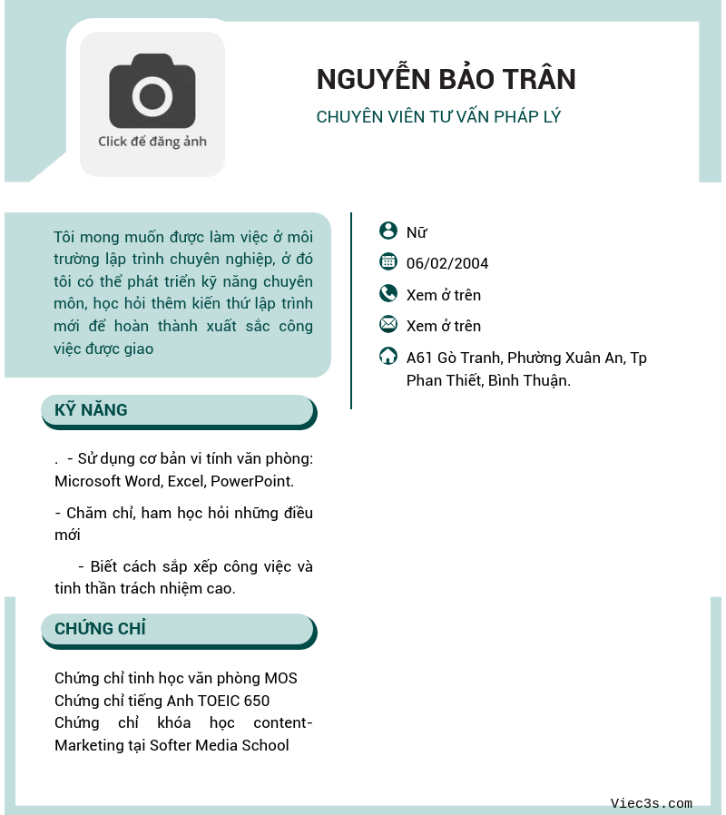 CV ứng viên