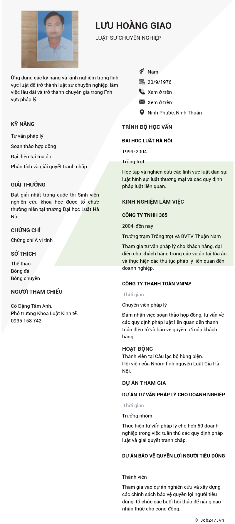CV ứng viên