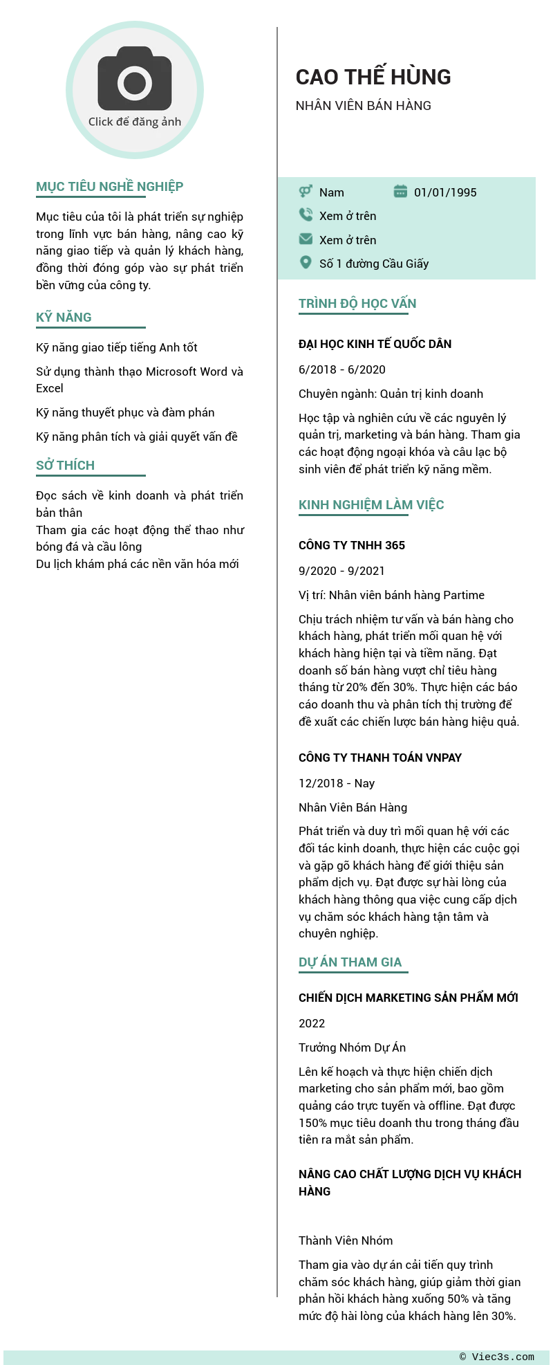 CV ứng viên