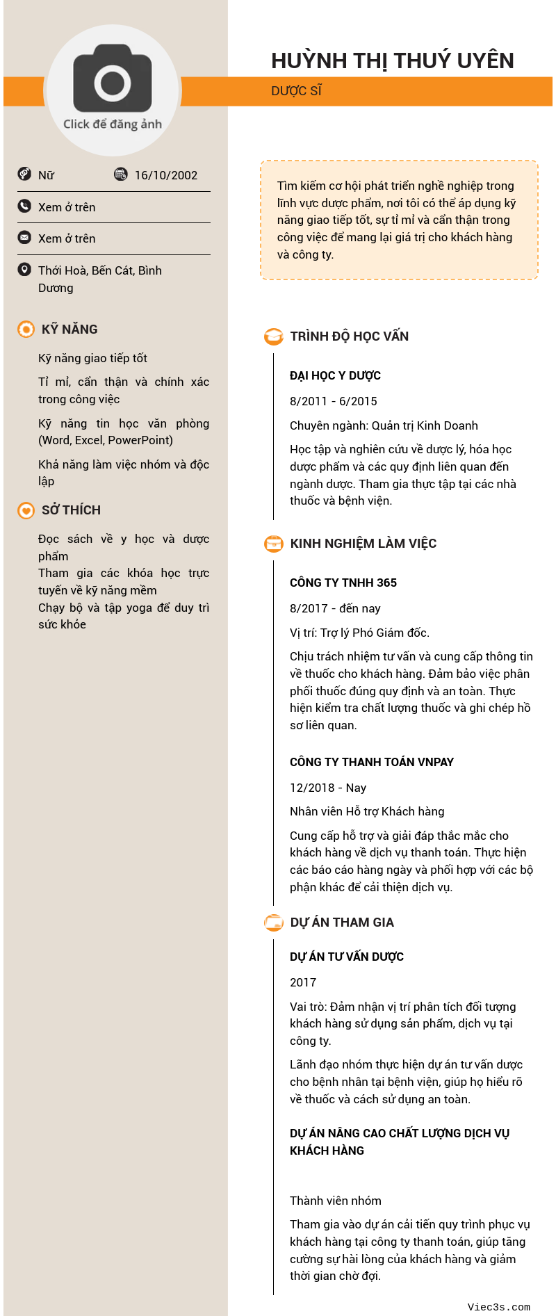 CV ứng viên