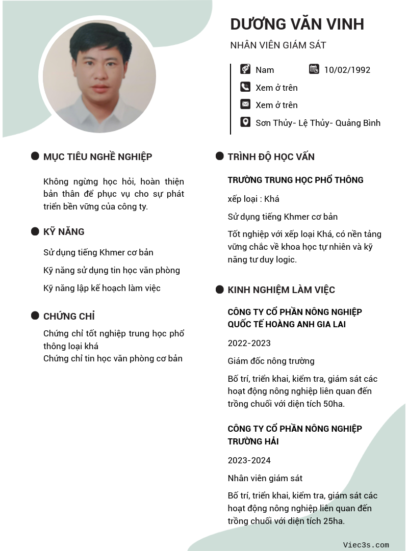 CV ứng viên