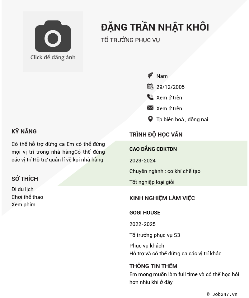 CV ứng viên